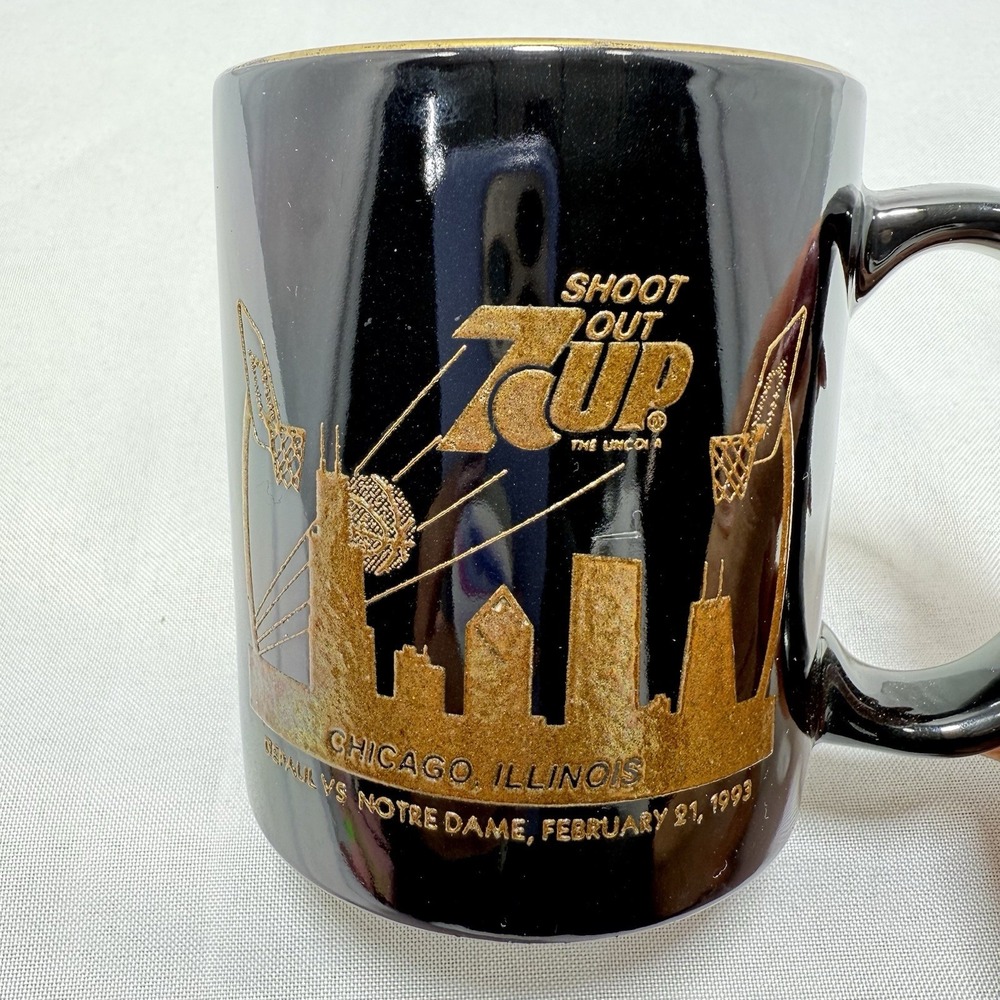 Vintage Rare 93' DePaul Notre Dame‎ 7 Up Shoot Out Coach's Coffee Mug Chicago